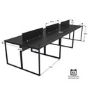 Ver imagem 3 de Escrivaninha Mesa Escritório 6 Lugares 360cm Industrial Preto