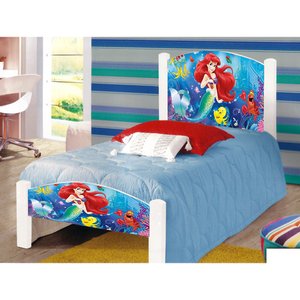 Cama Infantil Solteiro Adesivada Pequena Sereia