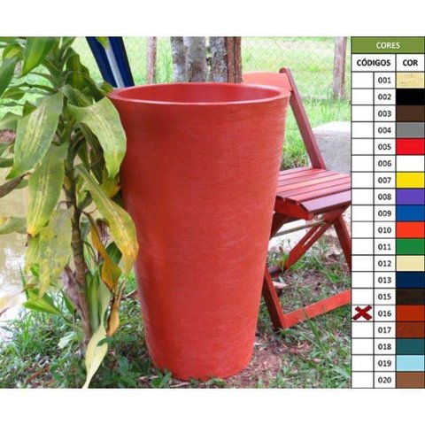 Vaso Planta 75x50 Redondo Cônico Polietileno