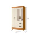 Ver imagem 3 de Guarda Roupa 4 Portas Roma com Espelho Cinamomo Off White