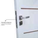 Ver imagem 2 de Kit Porta de Madeira 215x77cm Batente 14cm Cristal Primer com Guarnição Uniportas Abertura Direita B