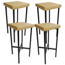 Ver imagem 2 de Kit 04 Banquetas Alta Bar Cozinha Sala de Jantar Preto Stella L02 Couríssimo Fendi - Lyam Decor