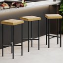 Ver imagem 1 de Kit 04 Banquetas Alta Bar Cozinha Sala de Jantar Preto Stella L02 Couríssimo Fendi - Lyam Decor