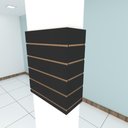 Ver imagem 1 de Kit 4 Painel Canaletado para Pilar Preto 2 Peças 54
