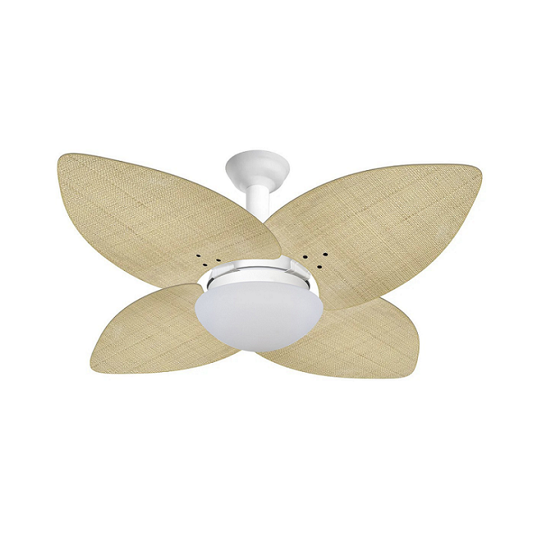 Ventilador de Teto Jet Aspen Venti-delta Branco 4Pás Rattan Natural+Controle 220v