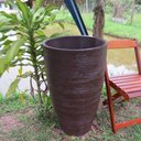 Ver imagem 1 de Kit 2 Vaso Planta 65x40 + 80x50 Oval Moderno Polietileno - MARROM CAFE 003
