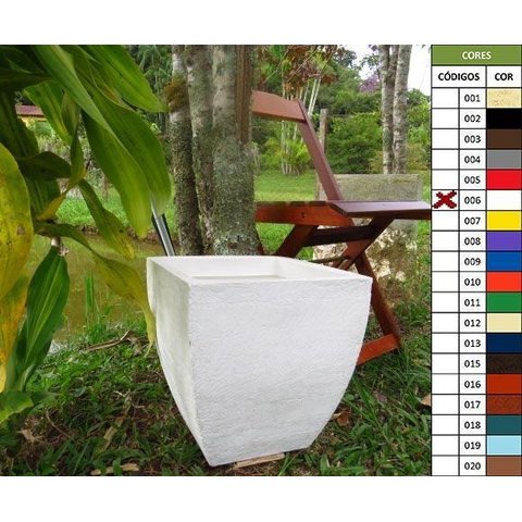 Kit 2 Vaso Planta 30x30 Moderno Trapézio Polietileno - BRANCO 006