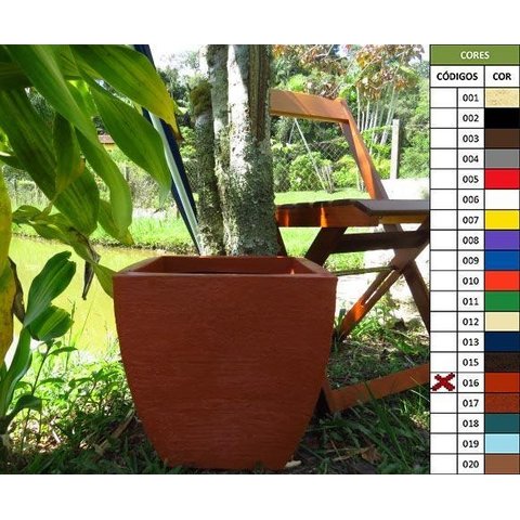 Kit 2 Vaso Planta 30x30 Moderno Trapézio Polietileno - TERRACOTA 016