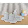 Kit Higiene Bebê Tema Nuvem Verde Moderno Porcelana Bebê + Bandeja - 1