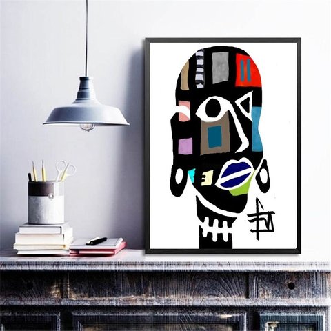 Quadro Decorativo Mulher Africana Abstrato 33x24cm:madeira Preta