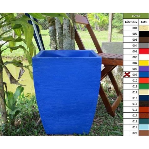 Kit 2 Vaso Planta 45x35 Moderno Trapézio Polietileno - AZUL ARARA 009