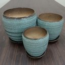 Ver imagem 7 de Cachepô Vaso Decorativo Planta Cerâmica Cinza 3 Peças