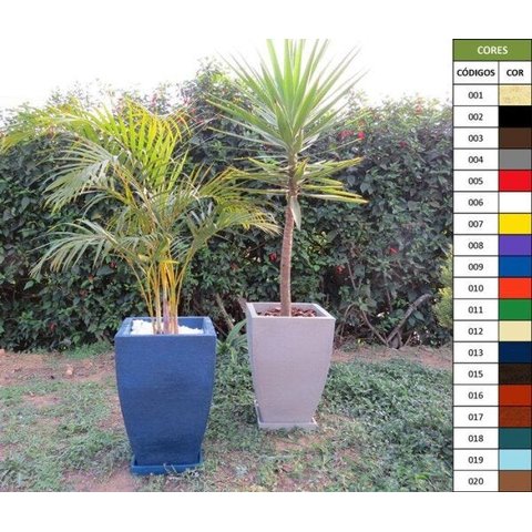 Kit 2 Vaso Planta 60x40 Moderno Trapézio Polietileno - CORES VARIADAS