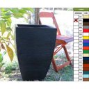 Ver imagem 1 de Kit 2 Vaso Planta 60x40 Moderno Trapézio Polietileno - PRETO 002