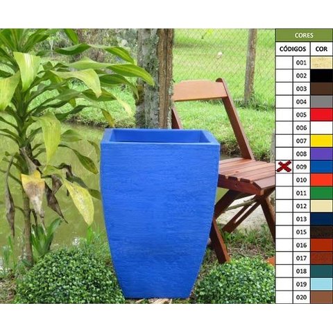 Kit 2 Vaso Planta 60x40 Moderno Trapézio Polietileno - AZUL ARARA 009