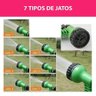 Esguicho Mangueira 7 Jatos Multifuncional Jardim Lavagem Rega Ajustável Gatilho Trava Plástico Resis - 2