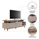 Ver imagem 3 de Rack para Tv até 75" Nt1385 Ripado Off White/freijó Notável Móveis