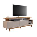 Ver imagem 1 de Rack para Tv até 75" Nt1385 Ripado Off White/freijó Notável Móveis