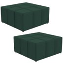 Ver imagem 1 de Kit 02 Puffs Quadrado Milano 90x90 W01 Linho Verde Musgo