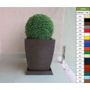 Ver imagem 2 de Kit Vaso Planta + Prato 45x35 Moderno Trapézio Polietileno - MARROM MADEIRA 015