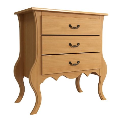 Cômoda Quarto 91cm 3 Gavetas Madeira Maciça Grix Mel B11 - Mpozenato