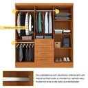 Ver imagem 3 de Guarda-Roupa Casal com 6 Portas e 4 Gavetas 180cm Multimóveis CR35481 Cinamomo