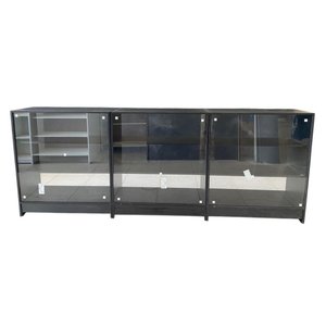 Balcões Mdf + Vidro Expositor Lojas e Comércios Preto com 3 - Suprema Móveis