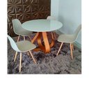 Ver imagem 2 de Mesa de Jantar Tampo e Vidro Laqueado Base Cebola 90cm Branco