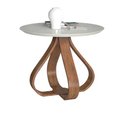 Ver imagem 1 de Mesa de Jantar Tampo e Vidro Laqueado Base Cebola 90cm Branco