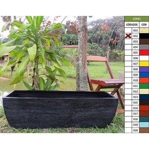 Vaso Planta 100x30 Jardineira Floreira Polietileno - PRETO 002