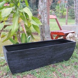 Vaso Planta 100x30 Jardineira Floreira Polietileno - PRETO 002 - 2