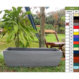 Vaso Planta 100x30 Jardineira Floreira Polietileno - CINZA CIMENTO 004 - 1