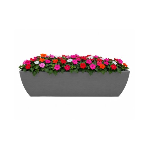 Vaso Planta 100x30 Jardineira Floreira Polietileno - Cinza Cimento 004