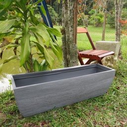 Vaso Planta 100x30 Jardineira Floreira Polietileno - CINZA CIMENTO 004 - 2