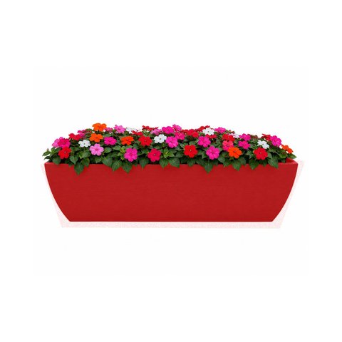 Vaso Planta 100x30 Jardineira Floreira Polietileno - Vermelho Pau Brasil 005
