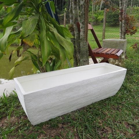 Vaso Planta 100x30 Jardineira Floreira Polietileno - BRANCO 006 - 2