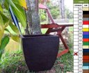 Ver imagem 1 de Kit 2 Vaso Planta 30x30 Moderno Trapézio Polietileno - MARROM MADEIRA 015