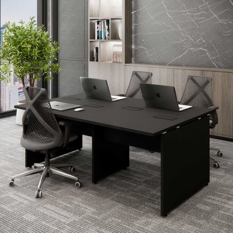 Plataforma de Trabalho 4 Lugares 1,80m X 1,20m Pé Painel F5 Cor:preto