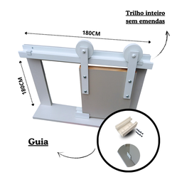 Kit Porta de Correr Fundo Primer 0,90x210 + Trilho Branco - 3