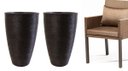 Ver imagem 2 de Kit 2 Vaso Planta 65x40 Oval Moderno Polietileno - MARROM CAFE 003