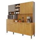 Ver imagem 2 de Cozinha Compacta 7 Portas 2 Gavetas Lagos Marrom/Cinamomo/Cinza Acetinado