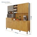 Ver imagem 3 de Cozinha Compacta 7 Portas 2 Gavetas Lagos Marrom/Cinamomo/Cinza Acetinado