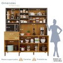 Ver imagem 4 de Cozinha Compacta 7 Portas 2 Gavetas Lagos Marrom/Cinamomo/Cinza Acetinado