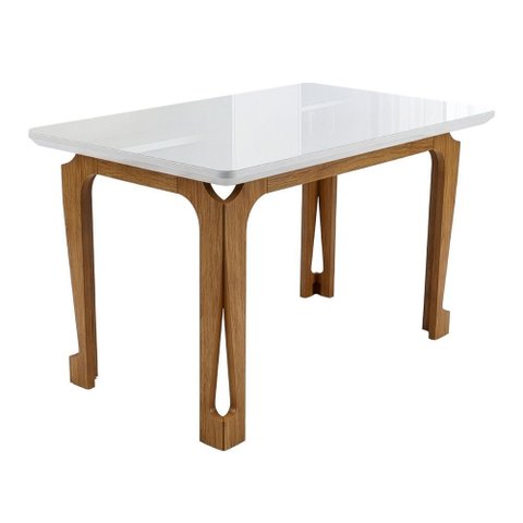 Mesa Sala de Jantar 1,20m com Vidro Nadine