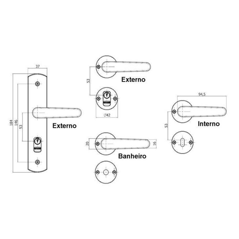 Fechadura Interna Soprano Ipanema com Espelho - 2