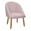 Ver imagem 2 de Kit 2 Banqueta Poltrona Lua Bouclê Ideal para Sala Penteadeira ou Salão:rosa Bebê