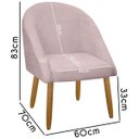 Ver imagem 5 de Kit 2 Banqueta Poltrona Lua Bouclê Ideal para Sala Penteadeira ou Salão:rosa Bebê