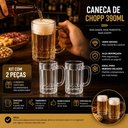 Ver imagem 7 de Kit 2 Canecas Chopp Vidro Grosso 390ml Copo Cerveja Grande Jogo Madrid Bar Gourmet Alca Reforcada Tr