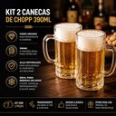Ver imagem 6 de Kit 2 Canecas Chopp Vidro Grosso 390ml Copo Cerveja Grande Jogo Madrid Bar Gourmet Alca Reforcada Tr