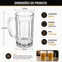Ver mais imagens de Kit 2 Canecas Chopp Vidro Grosso 390ml Copo Cerveja Grande Jogo Madrid Bar Gourmet Alca Reforcada Tr